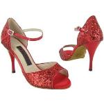 Zapatos rojos de piel de baile latino rebajados lacado para mujer 