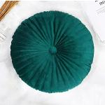 Almohada redonda verdes de terciopelo 35 cm de diámetro 