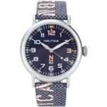 Relojes azul marino de acero inoxidable de pulsera rebajados impermeables con logo Nautica para hombre 