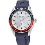 Relojes azul marino de acero inoxidable de pulsera impermeables Cuarzo con logo Nautica para hombre 
