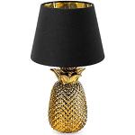 Lámparas doradas de tela de rosca E27 de mesa vintage 