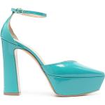 Zapatos azules de goma con plataforma rebajados con tacón cuadrado Roberto Festa talla 38 para mujer 