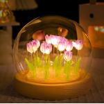 Lámparas moradas de plástico de mesa rebajadas de carácter romántico floreadas 