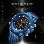 Relojes grises de acero inoxidable de pulsera impermeables Cuarzo malla digital para multi-sport informales para hombre 