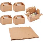 NBEADS Caja de Papel Kraft, 10 unidades Caja de Cartón de Papel de Pastel de Caramelo Caja de Cartón de Embalaje para Regalo de Fiesta de Boda con Mango, Tierra de Siena, 21x13x16.5cm