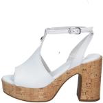 Sandalias blancas de cuero de cuero con hebilla NeroGiardini talla 35 para mujer 