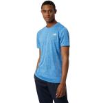 Camisetas deportivas azules de poliester rebajadas transpirables con logo New Balance talla S para hombre 