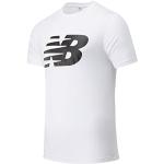 Camisetas deportivas blancas de algodón manga corta con cuello redondo transpirables Clásico New Balance talla M para hombre 