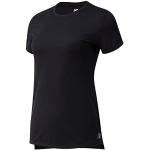 Camisetas negras de poliester de running manga corta con cuello redondo New Balance talla XS para mujer 
