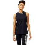 Camisetas deportivas negras de poliester rebajadas sin mangas New Balance talla L para mujer 