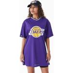 Camisetas lila de tejido de malla de cuello pico con logo NEW ERA NBA 