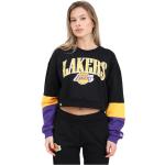 Sudaderas cortas negras de poliester rebajadas LA Lakers / Lakers de verano con cuello redondo con logo NEW ERA talla XS para mujer 