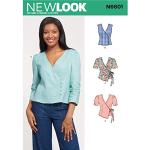 New Look N6601 Pattern N6601-Camiseta para Mujer, Papel, Blanco, varias tallas