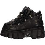 Zapatillas negras de goma con cordones con cordones informales New Rock talla 36 para mujer 