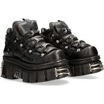 New Rock Zapatos 106 Botines Hombre Negro con Plataforma y adornos Metallic Urban Black Shoes M.106-S112 (numeric_46)
