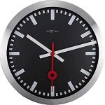 NeXtime 3999STZW Station Stripe Index Reloj de Pared, Negro, 35 cm