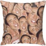 Nicolas Cage Collage - Funda de almohada para decoración del hogar, sofá, cama, silla al aire libre, funda de almohada cuadrada de 18 x 18 pulgadas