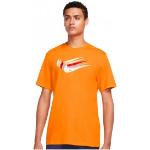 Camisetas naranja de algodón de manga corta con logo Nike Swoosh talla M para hombre 