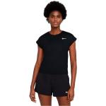 Camisetas deportivas negras de poliester rebajadas manga corta transpirables de punto Nike Dri-Fit para mujer 