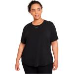 Camisetas deportivas negras de poliester rebajadas tallas grandes transpirables con logo Nike Dri-Fit talla XXL para mujer 