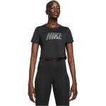 Camisetas deportivas negras de poliester rebajadas transpirables con logo Nike Dri-Fit talla XS para mujer 