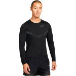 Camisetas negras de poliester de running rebajadas de punto Nike Rise 365 talla XL para hombre 