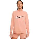 Camisetas rosas de poliester de manga larga rebajadas con logo Nike Dri-Fit talla XL para mujer 