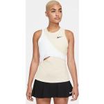 Camisetas deportivas blancas de poliester rebajadas sin mangas de punto Nike Dri-Fit asimétrico talla XS para mujer 