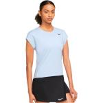 Camisetas deportivas azules de poliester manga corta transpirables de punto Nike Dri-Fit talla XS para mujer 