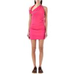 Vestidos asimétricos rosas de poliester mini con escote asimétrico Nike talla S para mujer 