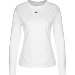 Camisetas estampada blancas manga larga con cuello redondo Nike Essentials para mujer 