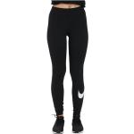 Pantalones ajustados negros de poliester rebajados con logo Nike Swoosh talla S para mujer 