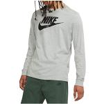 Nike M NSW LS tee Icon Futura Camiseta, Hombre, dk Grey Heather/Black, S