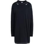 Vestidos negros de algodón de manga larga manga larga con cuello redondo de punto Nike talla XS para mujer 