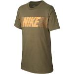 Camisetas verde militar de poliester de manga corta infantiles con logo Nike Therma 
