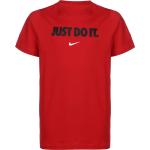 Camisetas deportivas rojas de algodón rebajadas manga corta con cuello redondo Nike Sportwear talla M para mujer 