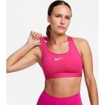 Sujetadores deportivos rosas de piel con sujeción media transpirables acolchados Nike Swoosh talla M para mujer 
