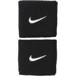Muñequeras negras de algodón Nike Swoosh para mujer 