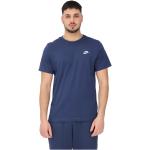 Camisetas azules de algodón de manga corta rebajadas con logo Nike Sportwear talla S para mujer 