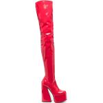Botas altas rojas de goma rebajadas con tacón cuadrado con tacón más de 9cm LE SILLA talla 37 para mujer 
