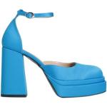 Zapatos azules neón de goma de tacón con tacón cuadrado Nila & Nila talla 39 para mujer 