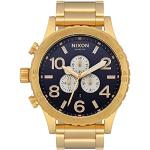 Relojes dorados de acero inoxidable de pulsera Cuarzo Cronógrafo Nixon para hombre 