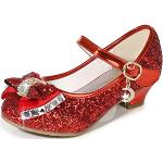 Zapatos rojos de goma para fiesta con lentejuelas talla 27 infantiles 