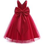 Vestidos rojos de poliester de fiesta infantiles rebajados lavable a mano formales floreados para niña 