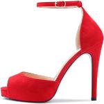 Sandalias rojas de tiras talla 37 para mujer 