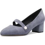 Zapatos grises de tacón oficinas talla 38 para mujer 