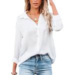 Blusas blancas de poliester de manga larga de verano para fiesta manga larga oficinas talla XL para mujer 