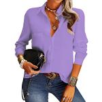 Blusas lila de gasa de manga larga de verano manga larga formales talla S para mujer 