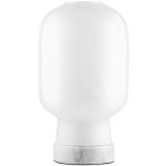 Normann Copenhagen - Lámpara de mesa, mármol vidrio tejido, Blanco, H:26,5 x Ø: 14 cm