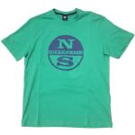 Camisetas orgánicas verdes de algodón de manga corta manga corta informales con logo NORTH SAILS talla L de materiales sostenibles para hombre 